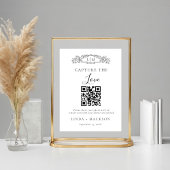 Botanisches Wappen Capture Liebe QR Code Hochzeits Poster