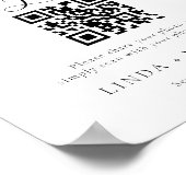 Botanisches Wappen Capture Liebe QR Code Hochzeits Poster (Ecke)