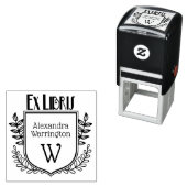 Botanisches Wappen Ex Libris Buchname Initial Permastempel (Beispiel)