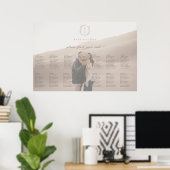 Botanisches Wappen-Foto Hochzeitstabelle Poster (Heimbüro)