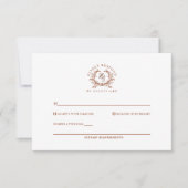 Botanisches Wappen-Hochzeit in elegantem Rustikale RSVP Karte (Vorderseite)