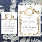 Botanisches Wappen-Hochzeit mit klassischem Gold M Begleitkarte