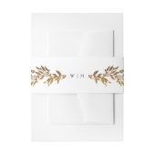 Botanisches Wappen-Hochzeit mit klassischem Gold M Einladungsbanderole (Vorderseite Beispiel)