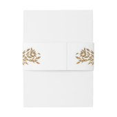 Botanisches Wappen-Hochzeit mit klassischem Gold M Einladungsbanderole (Rückseitenbeispiel)