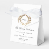 Botanisches Wappen-Hochzeit mit klassischem Gold M Geschenkschachtel (Vorderseite)