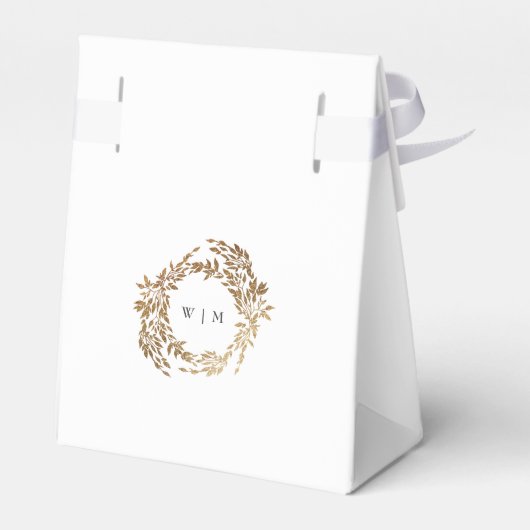 Botanisches Wappen-Hochzeit mit klassischem Gold M Geschenkschachtel (Rückseite)