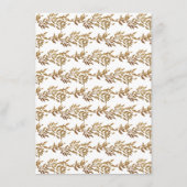 Botanisches Wappen-Hochzeit mit klassischem Gold M Menükarte (Rückseite)