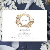 Botanisches Wappen-Hochzeit mit klassischem Gold M RSVP Karte