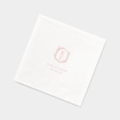 Botanisches Wappen Hochzeitmongramm Servietten Mit Folie (Links)