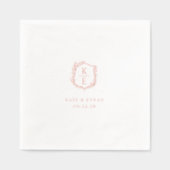 Botanisches Wappen Hochzeitmongramm Servietten Mit Folie (Vorderseite)