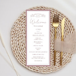 Botanisches Wappen Hochzeitskarte für Chic Rose Einladung