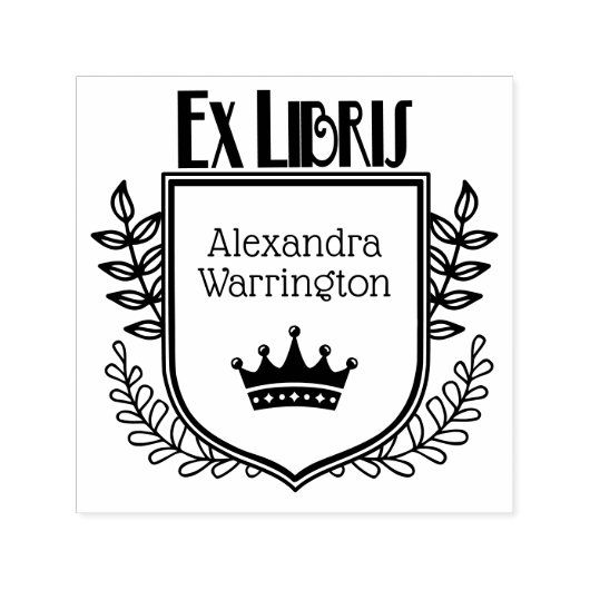 Botanisches Wappen Krone #1 Ex Libris Buchname Permastempel (Design)