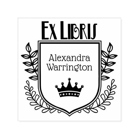 Botanisches Wappen Krone #1 Ex Libris Buchname Permastempel (Design)