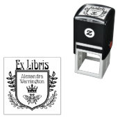 Botanisches Wappen mit Biene und Krone Ex Libris B Permastempel (Beispiel)