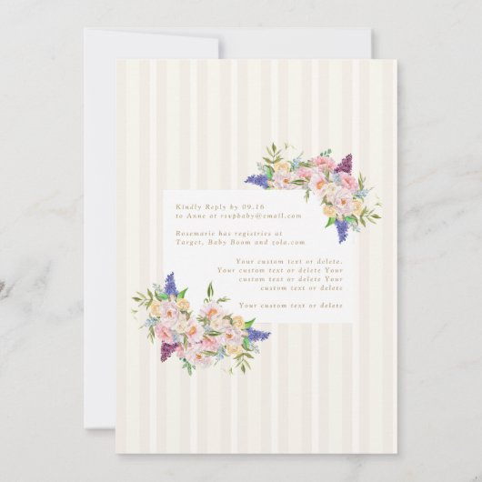 Botanisches Wappen mit französischem Blumenkohl Einladung (Rückseite)