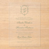 Botanisches Wappen-Monografie Acryleinladungen (Vorderseite)