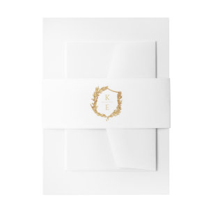 Botanisches Wappen Monogram Wedding Einladung Bauc Einladungsbanderole