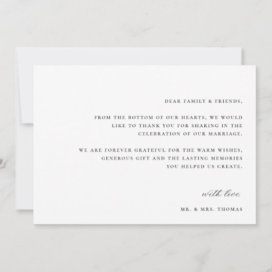 Botanisches Wappen Monogram Wedding Foto Dankeskarte (Rückseite)