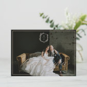 Botanisches Wappen Monogram Wedding Foto Dankeskarte (Stehend Vorderseite)