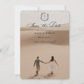 Botanisches Wappen Monogram Wedding Foto Save The Date (Vorderseite)