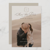 Botanisches Wappen Monogram Wedding Foto Save The Date (Vorne/Hinten)