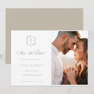Botanisches Wappen Monogram Wedding Foto Save The Date