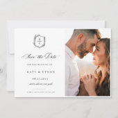 Botanisches Wappen Monogram Wedding Foto Save The Date (Vorderseite)