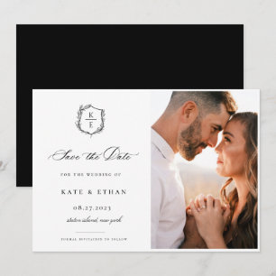 Botanisches Wappen Monogram Wedding Foto Save The Date