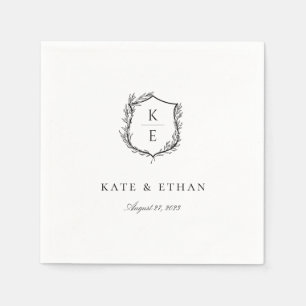 Botanisches Wappen Monogram Wedding Napkins Serviette