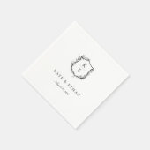 Botanisches Wappen Monogram Wedding Napkins Serviette (Ecke)