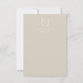 Botanisches Wappen Monogram Wedding RSVP Card (Rückseite)