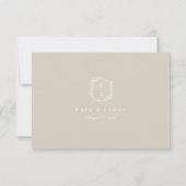 Botanisches Wappen Monogram Wedding RSVP Card (Rückseite)