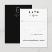 Botanisches Wappen Monogram Wedding RSVP Card Karte (Vorne/Hinten)