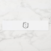 Botanisches Wappen Monogramm Hochwasser-Flaschenkl Wasserflaschenetikett (Einzelnes Label)