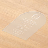 Botanisches Wappen Monogramm Hochzeit Acryleinladungen (Ablage )