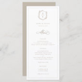 Botanisches Wappen Monogramm Hochzeit Menükarte (Vorne/Hinten)