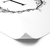 Botanisches Wappen Monogramm Hochzeit Poster (Ecke)