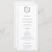 Botanisches Wappen Monogramm Hochzeit Programm (Vorne/Hinten)