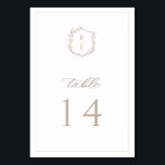 Botanisches Wappen Monogramm Hochzeit Tischnummer<br><div class="desc">Botanisches Wappen Monogramm,  Hochzeit Tischnummer. Vintages inspiriertes Wappen mit botanischen Ästen. Die Features,  elegante beige Typografie Design Stil Mix aus Skript und fett-Typ. Bitte beachten Sie,  dass die Tischnummern einzeln bestellt werden müssen.</div>