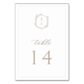 Botanisches Wappen Monogramm Hochzeit Tischnummer (Rückseite)