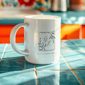 Botanisches Wappen | Zeitlose Monogramm Kaffeetasse