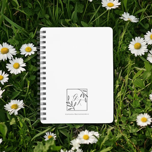 Botanisches Wappen | Zeitloses Monogramm Notizblock