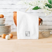 Botanisches Wappen | Zeitloses Monogramm Teetuch