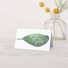 Botanisches Wasserfarbenleder-Kalligrafie-Falten-E Platzkarte