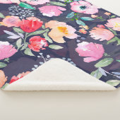 Botanisches Wasserfarbenmuster und nahtlos b Sherpadecke (3/4)