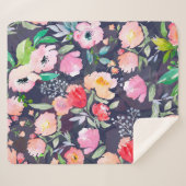 Botanisches Wasserfarbenmuster und nahtlos b Sherpadecke (Vorderseite (Horizontal))