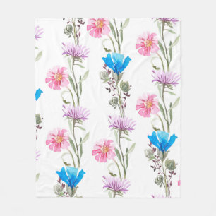 Botanisches Wasserfarbmuster Fleecedecke