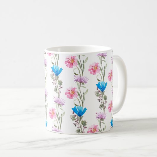 Botanisches Wasserfarbmuster Kaffeetasse (VorderseiteRechts)