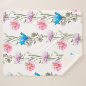 Botanisches Wasserfarbmuster Sherpadecke (Vorderseite (Horizontal))