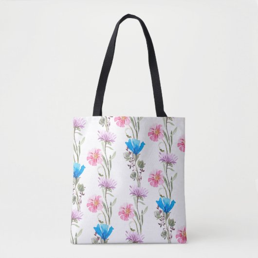 Botanisches Wasserfarbmuster Tasche (Vorderseite)